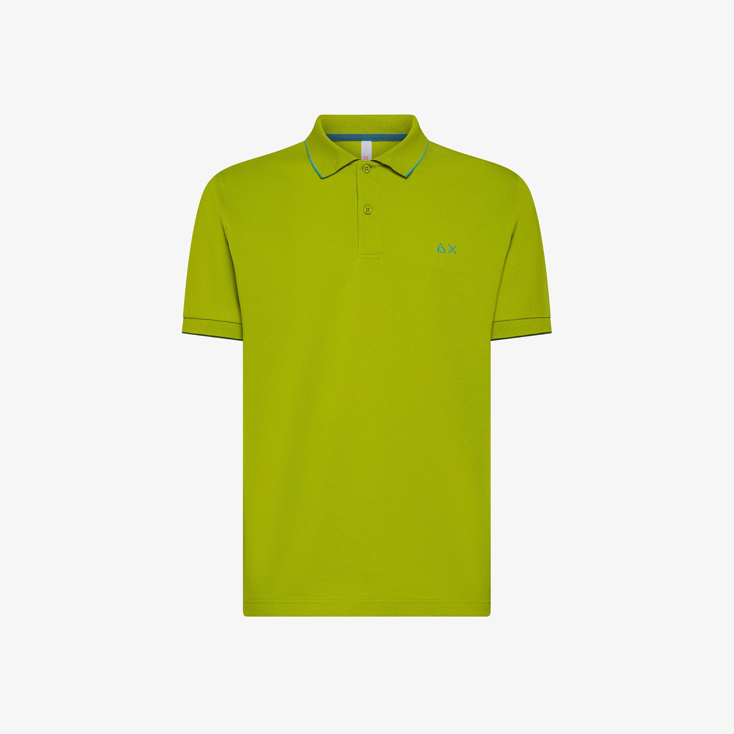 SUN 68 POLO SMALL STRIPES ON COLLAR S/S OLIVA A35110