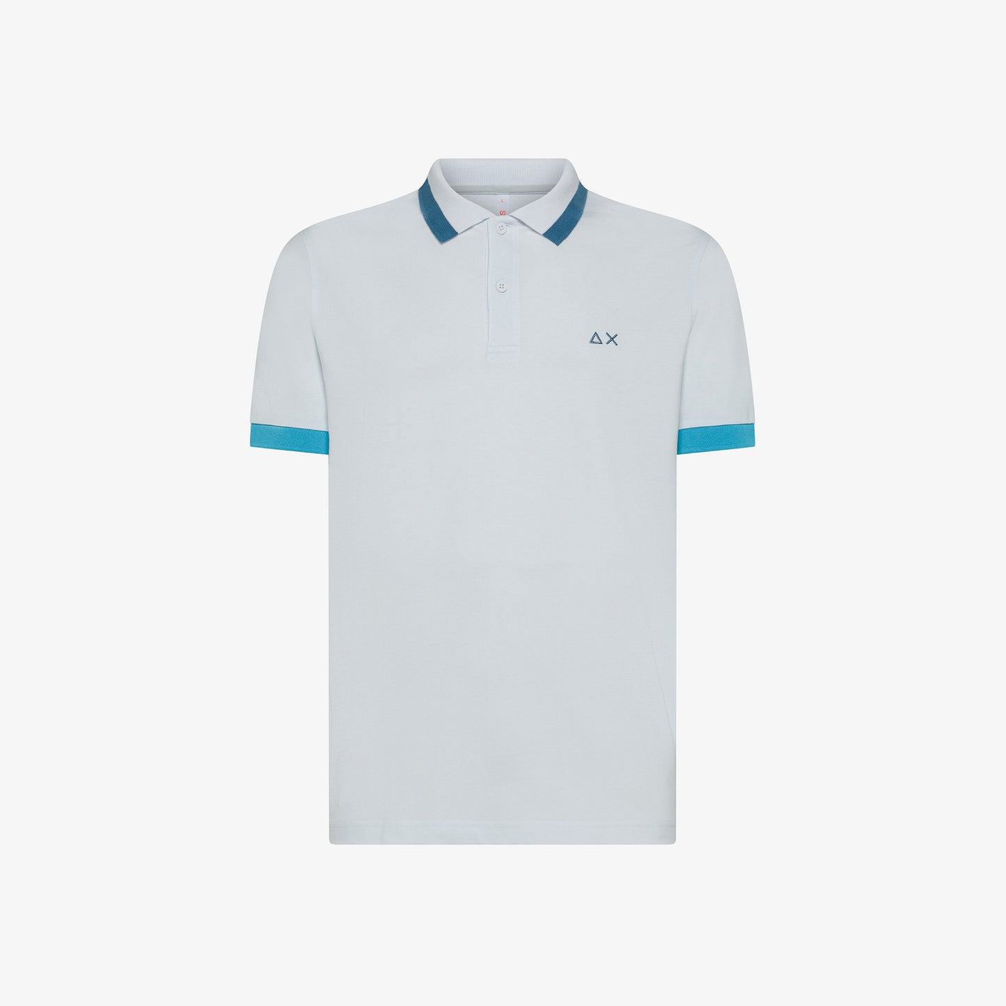 SUN 68 POLO BIG STRIPES ON COLLAR S/S BIANCO A35112