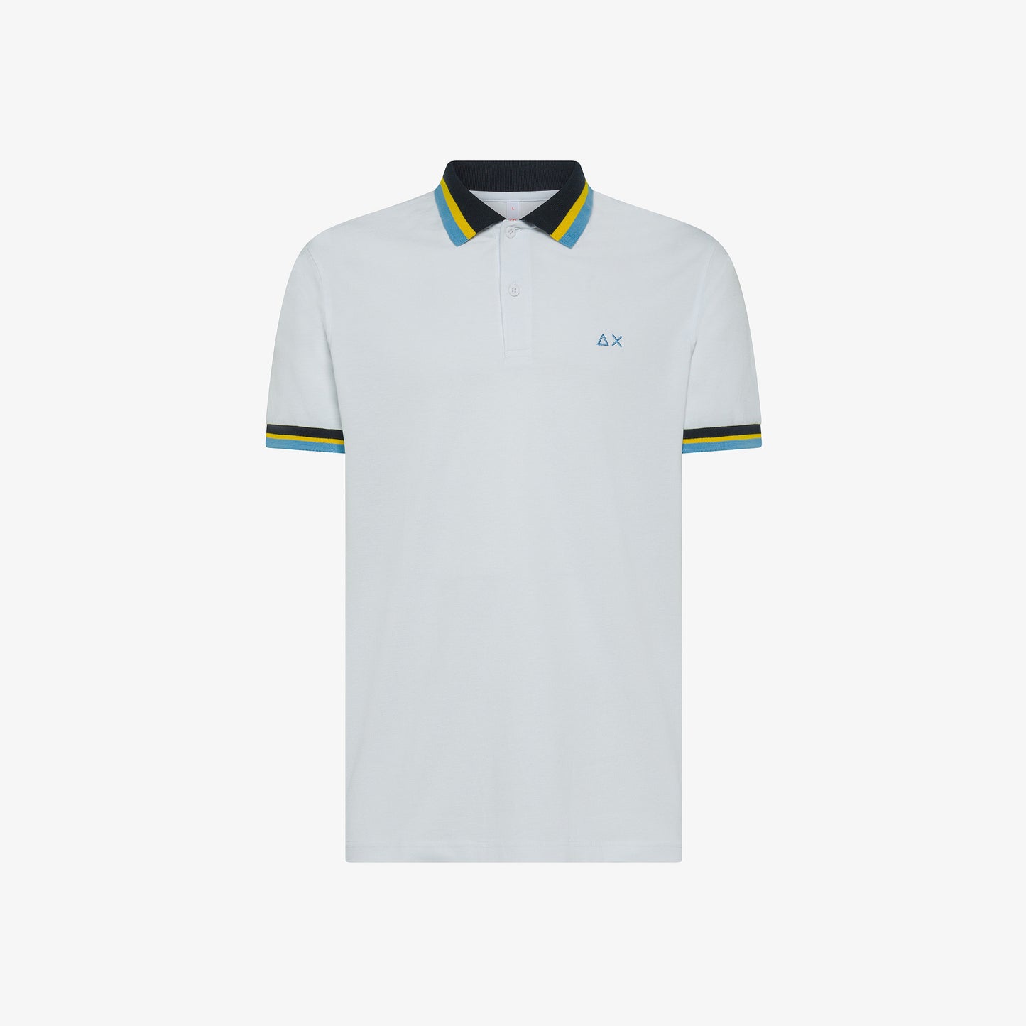 SUN 68 POLO COLLAR MULTISTRIPES S/S BIANCO A35117