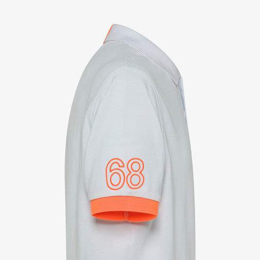 SUN 68 POLO LOGO FLUO S/S BIANCO A35122