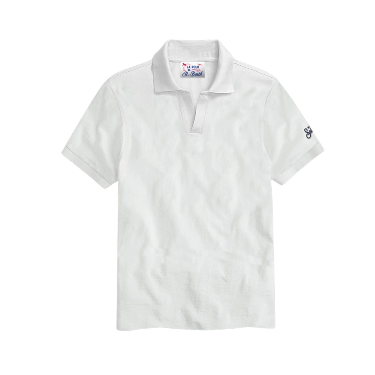 MC2 ST. BARTH POLO CHARLES IN PIQUE' DI COTONE WHITE