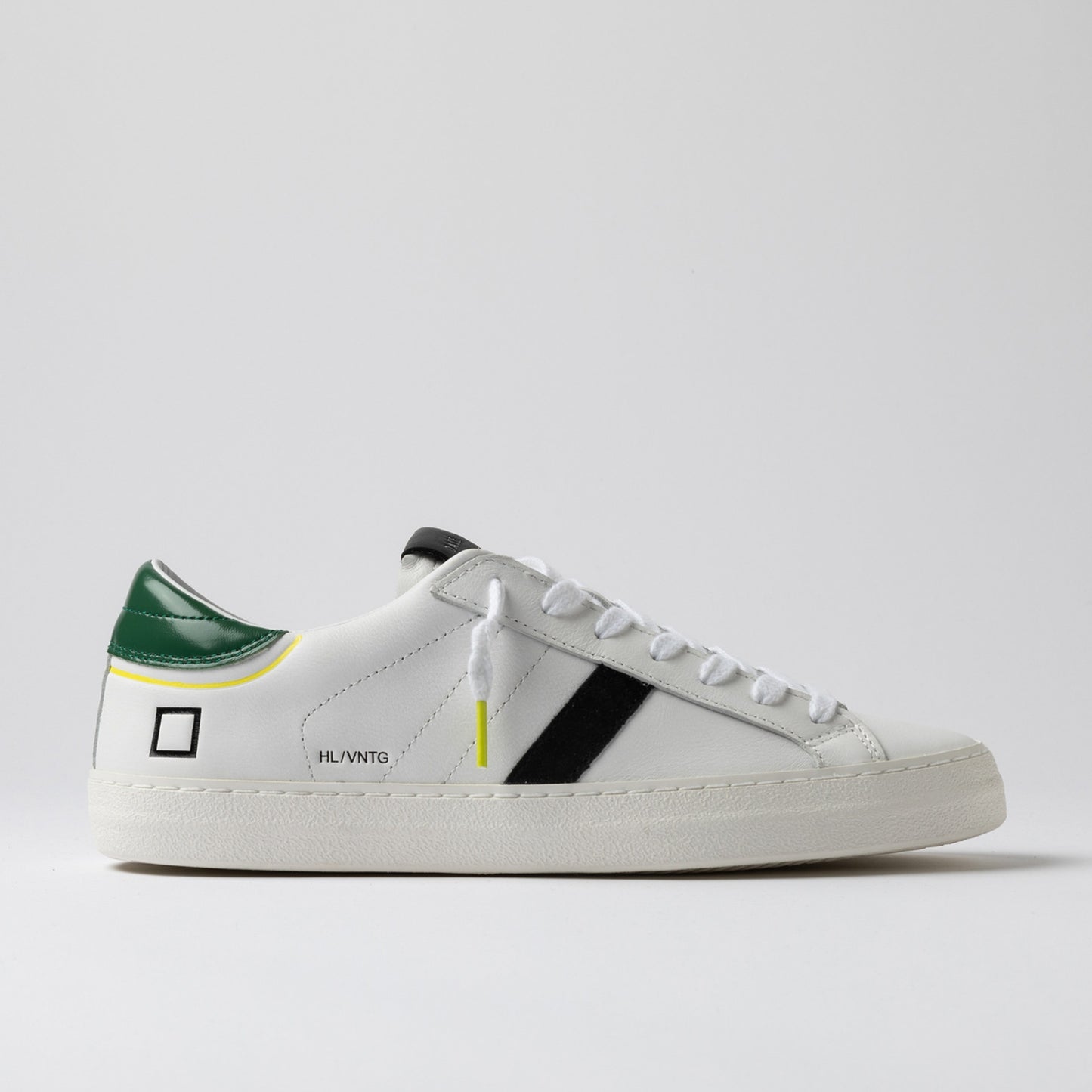 D.A.T.E. SNEAKERS HILL LOW VINTAGE CALF WHITE-GREEN