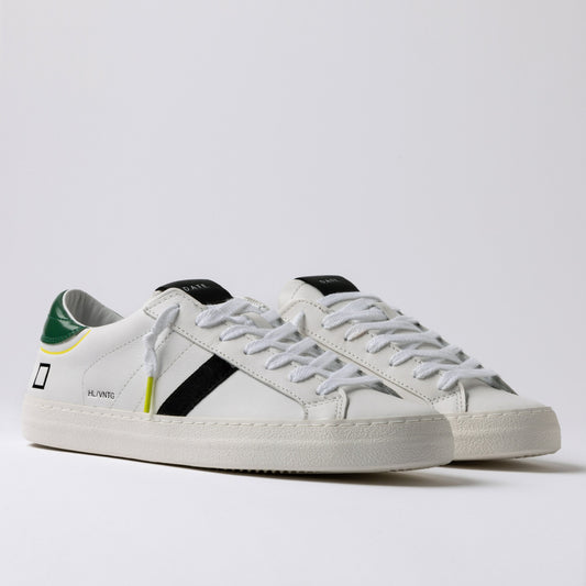 D.A.T.E. SNEAKERS HILL LOW VINTAGE CALF WHITE-GREEN