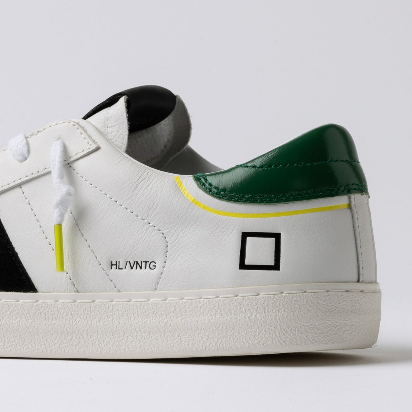 D.A.T.E. SNEAKERS HILL LOW VINTAGE CALF WHITE-GREEN
