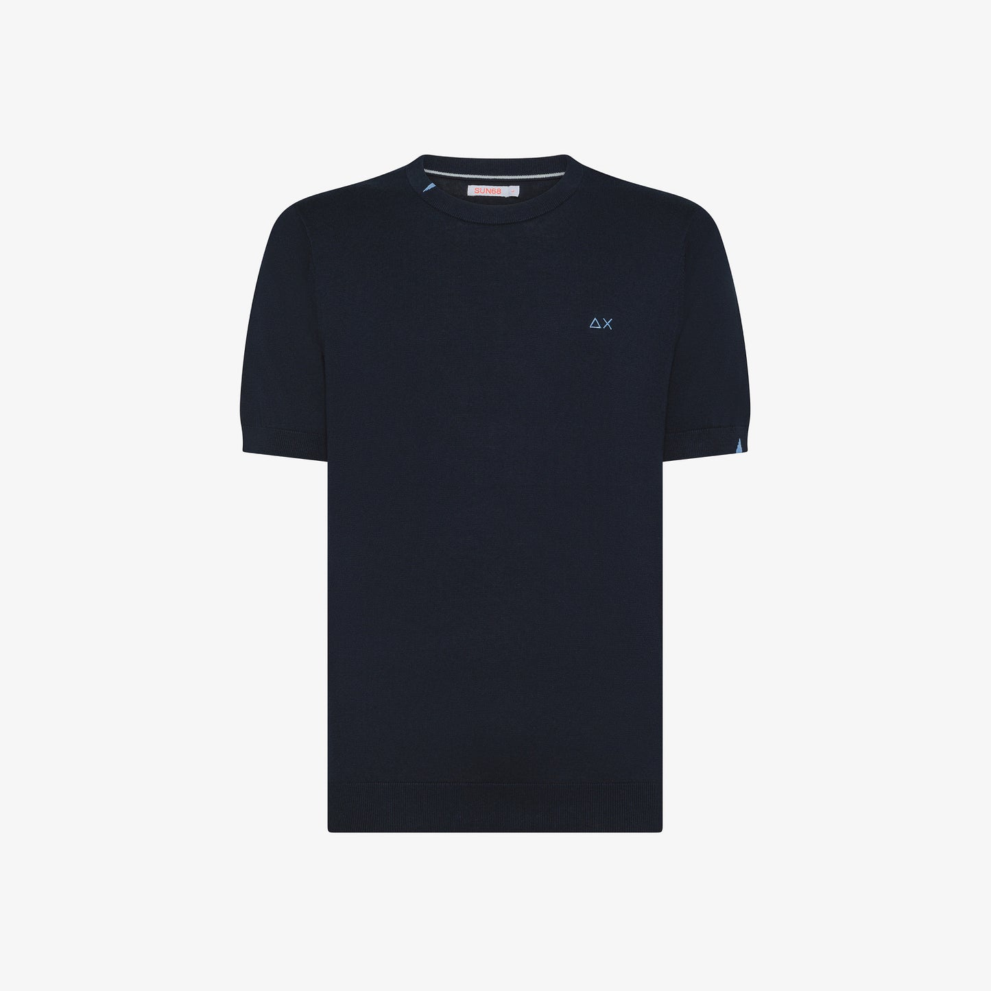 SUN 68 T-SHIRT SWEATER BASIC S/S NAVY BLUE K35106