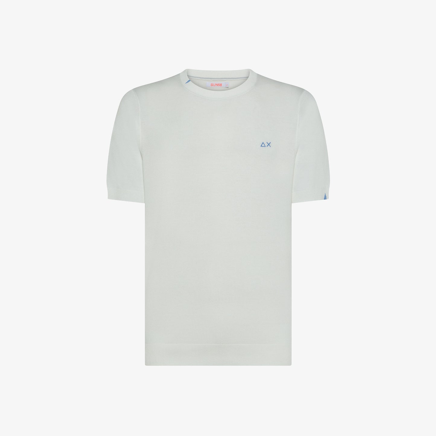 SUN 68 T-SHIRT SWEATER BASIC S/S BIANCO PANNA K35106