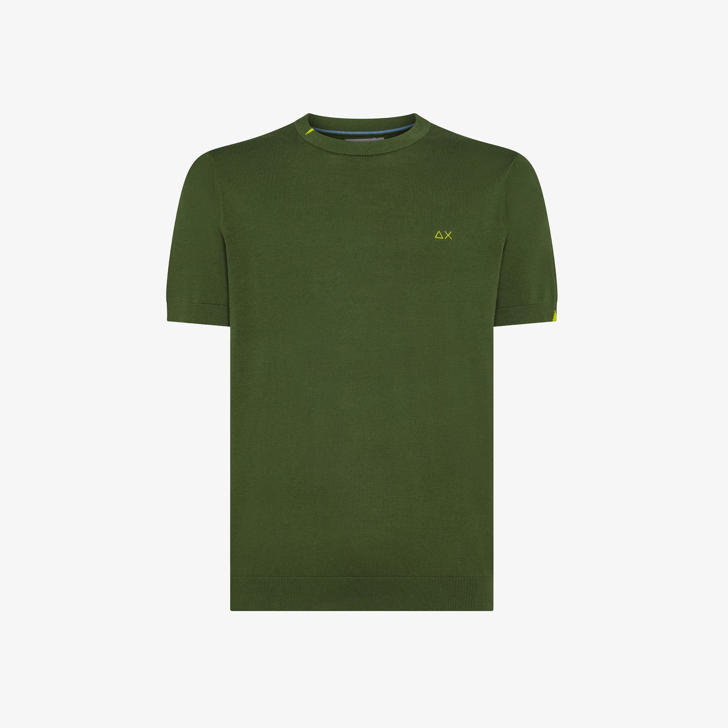 SUN 68 T-SHIRT SWEATER BASIC S/S VERDE SCURO K35106