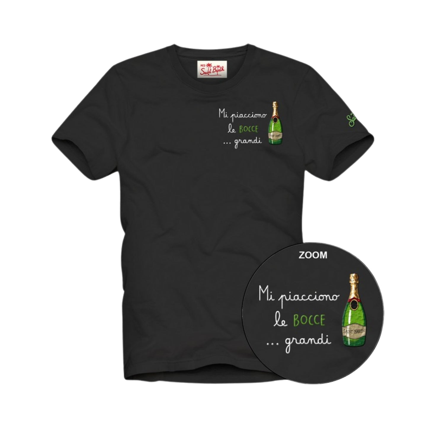 MC2 ST. BARTH T-SHIRT PORTOFINO IN JERSEY DI COTONE CLASSIC FIT CON RICAMO MI PIACCIONO LE BOCCE... GRANDI