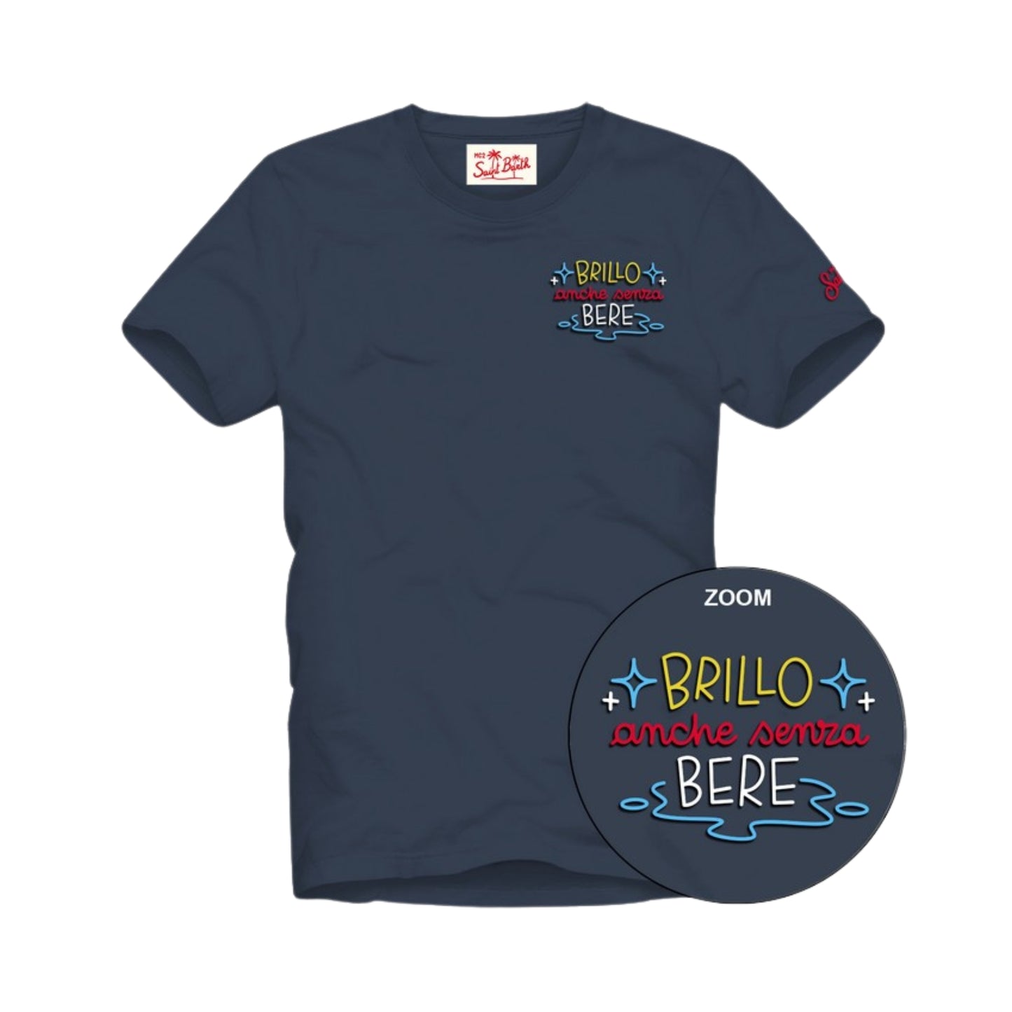 MC2 ST. BARTH T-SHIRT PORTOFINO IN JERSEY DI COTONE CLASSIC FIT CON RICAMO BRILLO SENZA BERE | INSULTI LUMINOSI SPECIAL EDITION