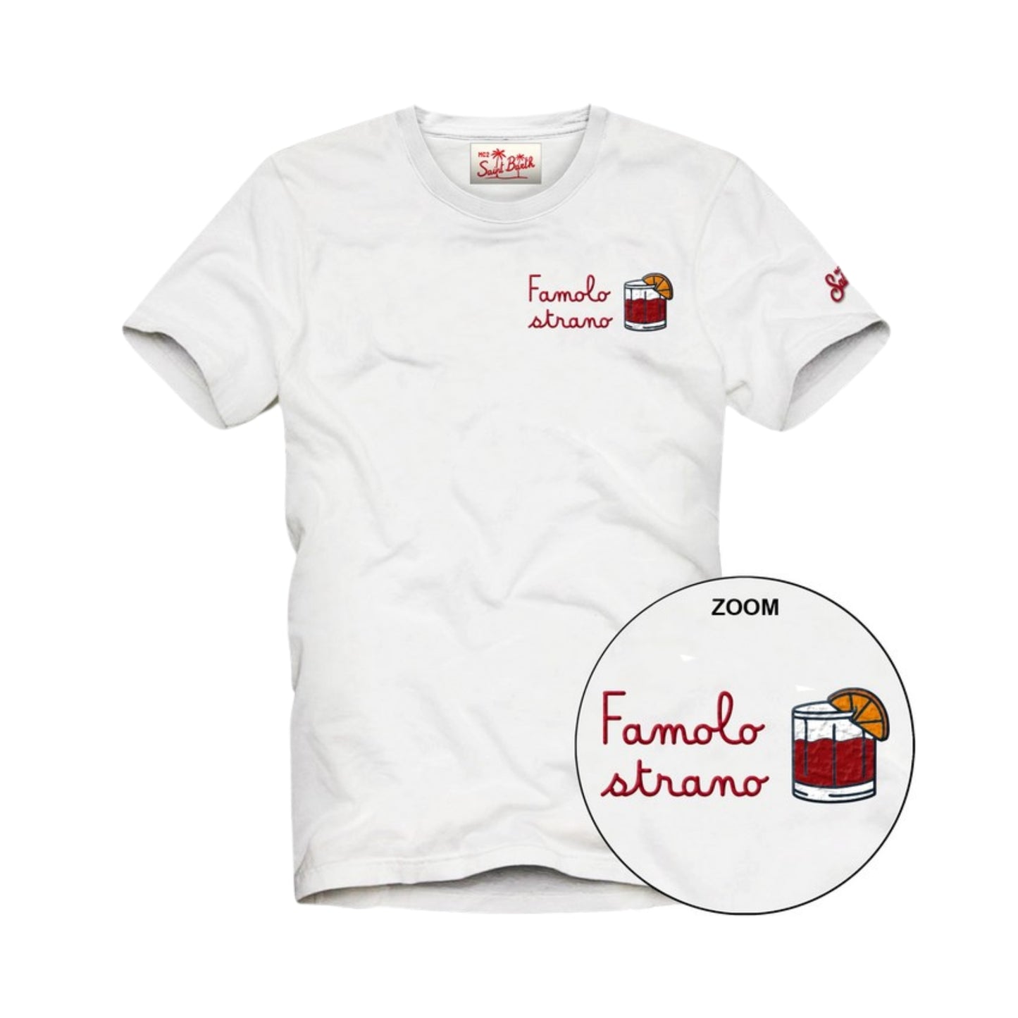 MC2 ST. BARTH T-SHIRT PORTOFINO IN JERSEY DI COTONE CLASSIC FIT CON RICAMO FAMOLO STRANO