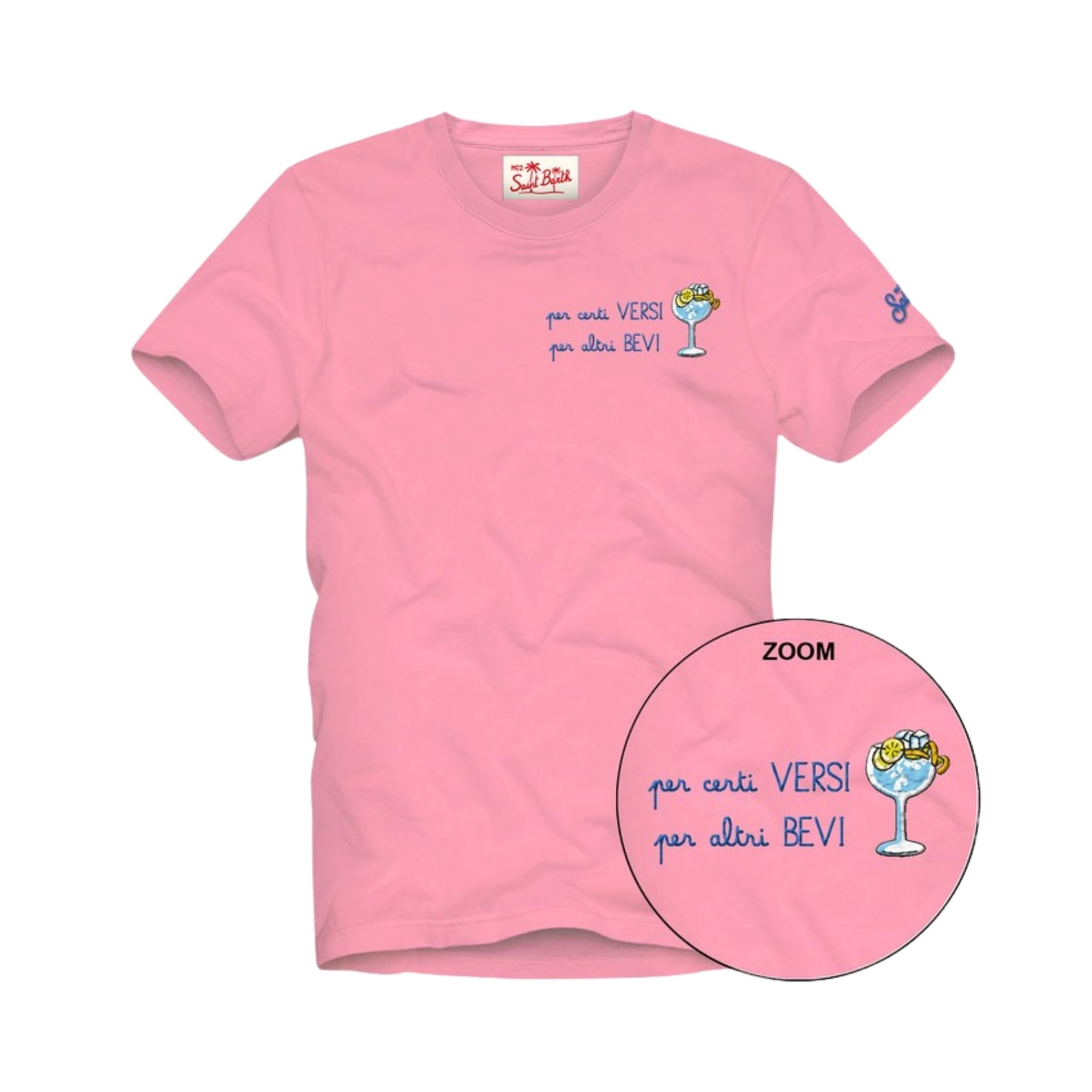 MC2 ST. BARTH T-SHIRT PORTOFINO IN JERSEY DI COTONE CLASSIC FIT CON RICAMO PER CERTI VERSI, PER ALTRI BEVI