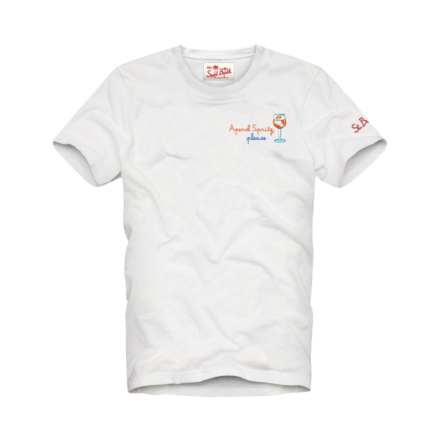 MC2 ST. BARTH T-SHIRT PORTOFINO IN JERSEY DI COTONE CLASSIC FIT CON RICAMO APEROL SPRITZ, PLEASE | APEROL SPECIAL EDITION