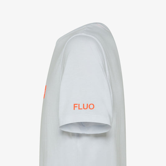 SUN 68 T-SHIRT LOGO FLUO S/S BIANCO T35107