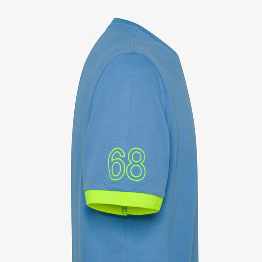 SUN 68 T-SHIRT PIQUET LOGO FLUO S/S AVIO T35125
