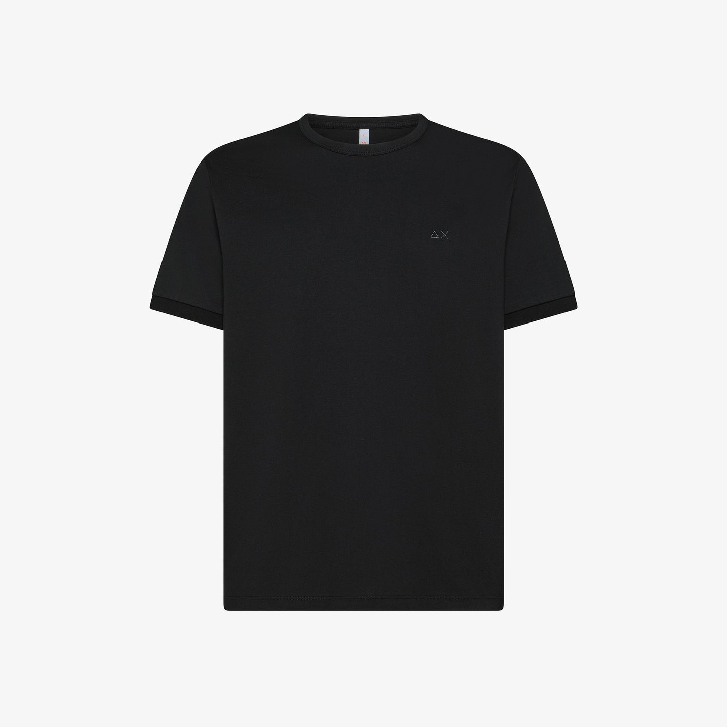 SUN 68 T-SHIRT IN COTONE NERO CON LOGO RICAMATO T35129