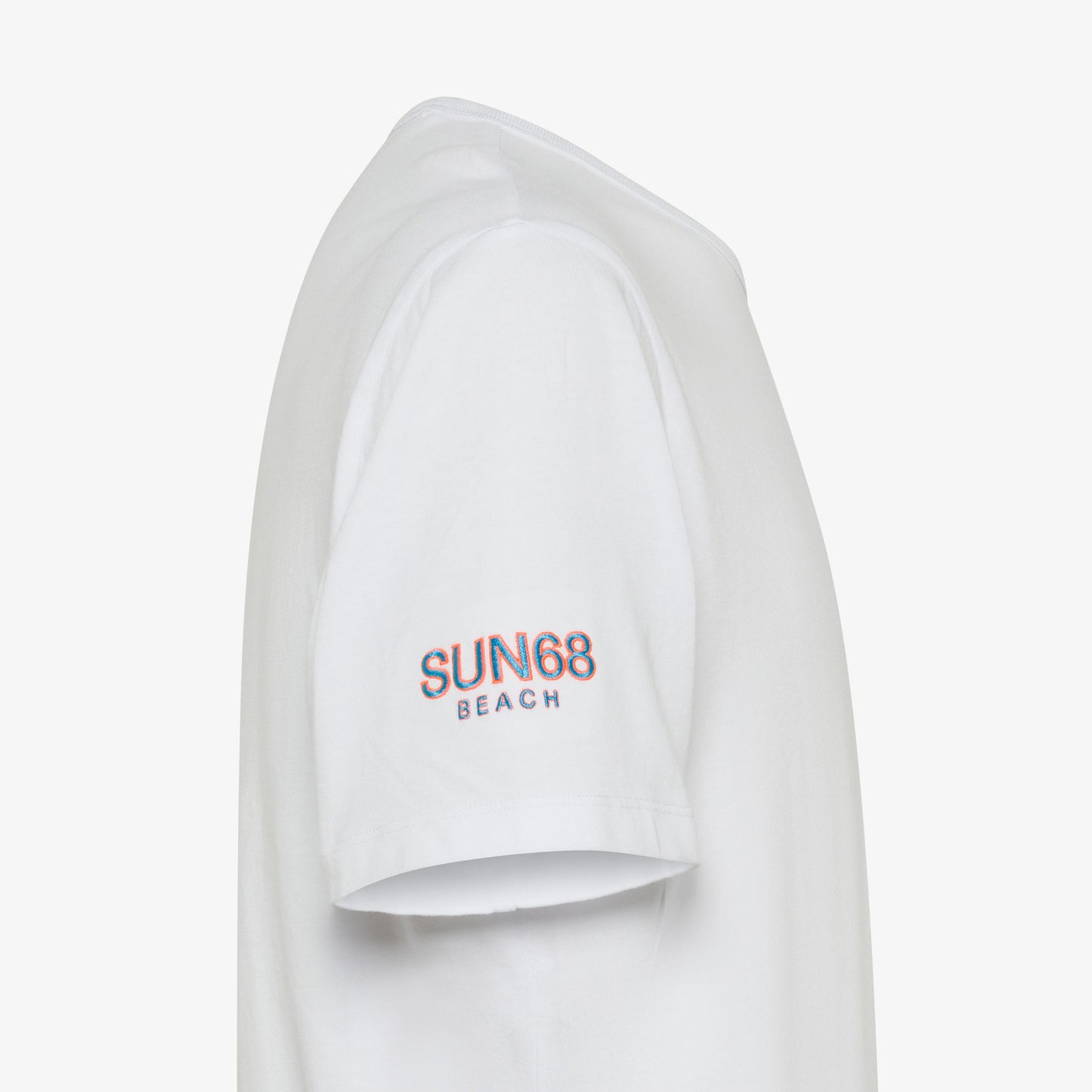 SUN 68 T-SHIRT IN JERSEY DI COTONE BIANCO T35140