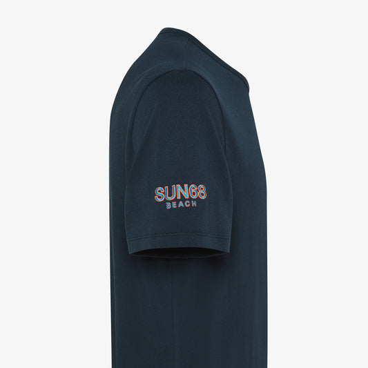 SUN 68 T-SHIRT IN JERSEY DI COTONE BLU NAVY T35140
