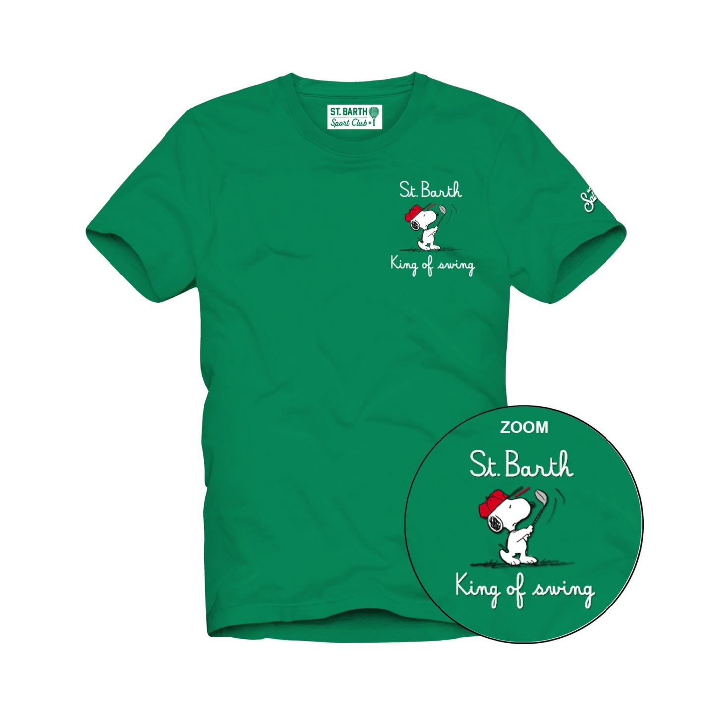 MC2 ST. BARTH T-SHIRT MAN IN COTONE ORGANICO CON RICAMO KING OF SWING | SNOOPY - EDIZIONE SPECIALE PEANUTS™