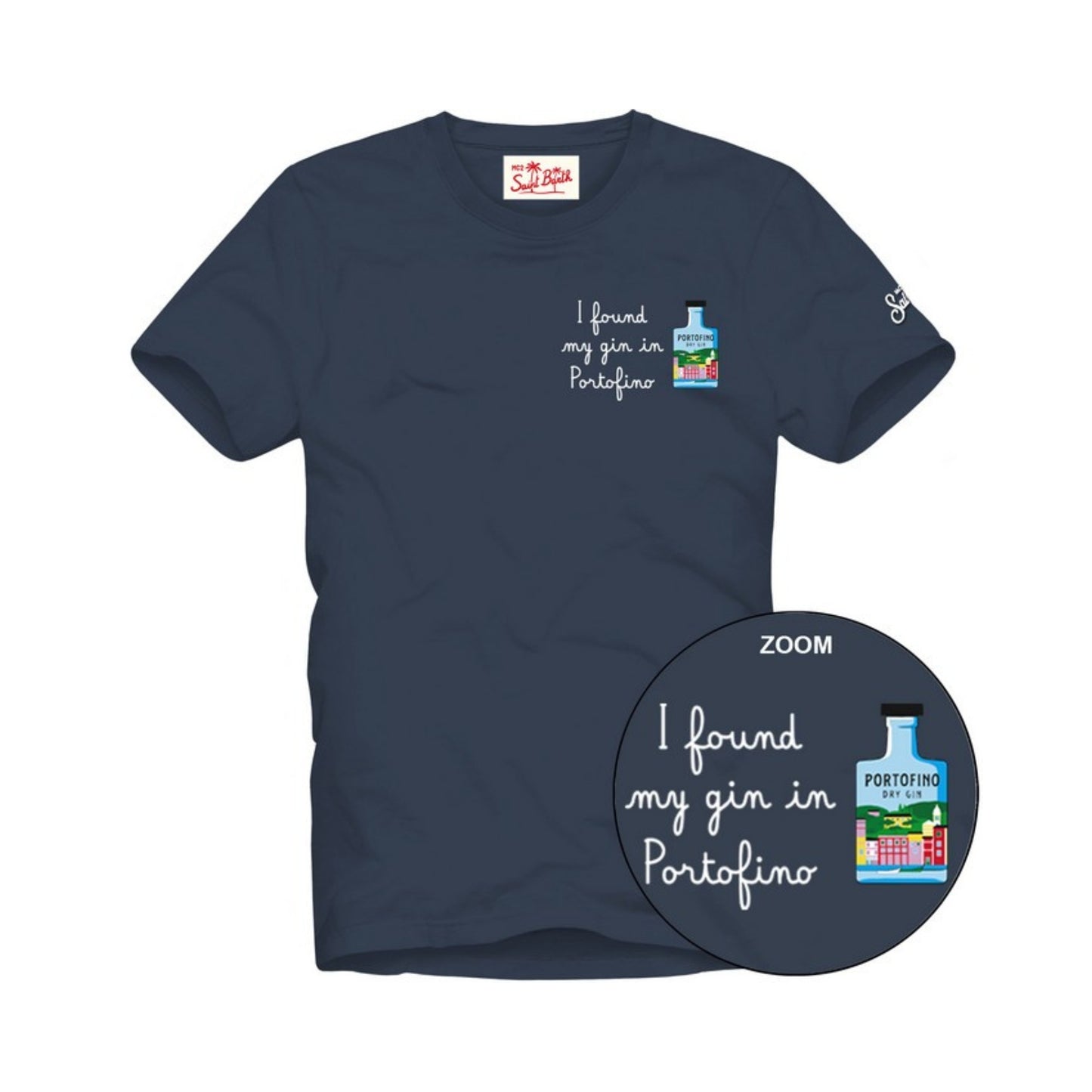 MC2 ST. BARTH T-SHIRT MAN IN COTONE ORGANICO CON RICAMO I FOUND MY GIN IN PORTOFINO | PORTOFINO DRY GIN EDIZIONE SPECIALE