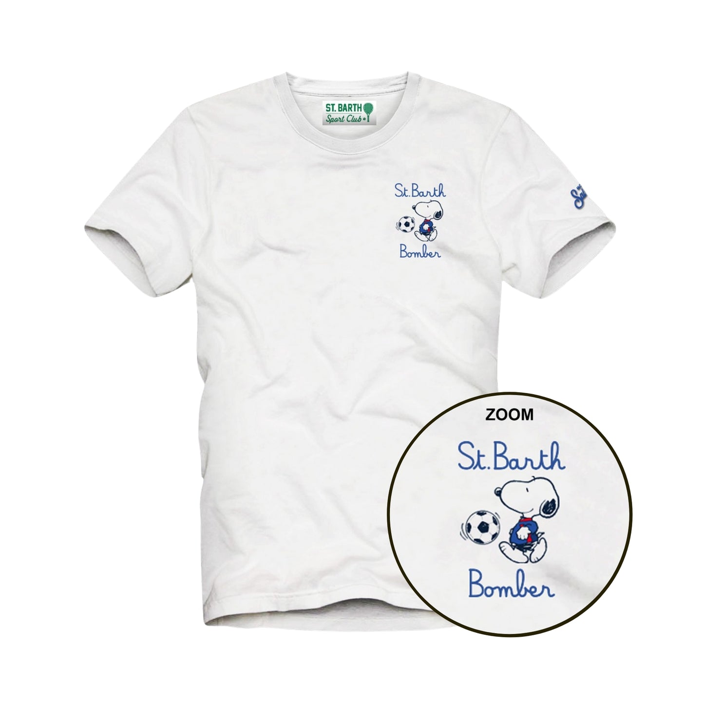 MC2 ST. BARTH T-SHIRT MAN IN COTONE ORGANICO CON RICAMO SNOOPY BOMBER | SNOOPY PEANUTS® SPECIAL EDITION