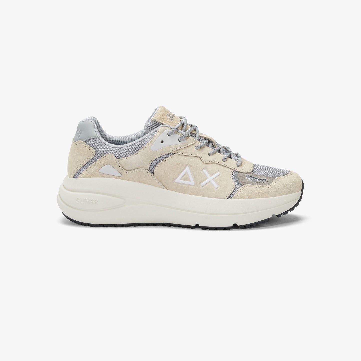 SUN 68 SNEAKERS JUPITER SUEDE BIANCO PANNA