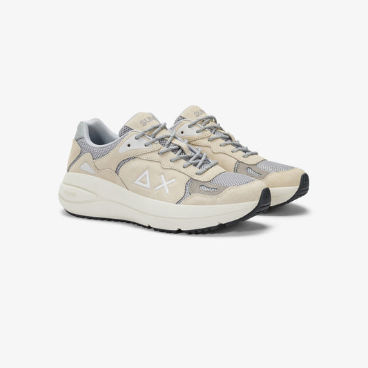SUN 68 SNEAKERS JUPITER SUEDE BIANCO PANNA