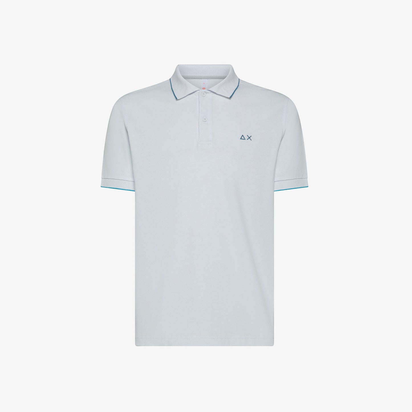 SUN 68 POLO SMALL STRIPES ON COLLAR S/S BIANCO A35110