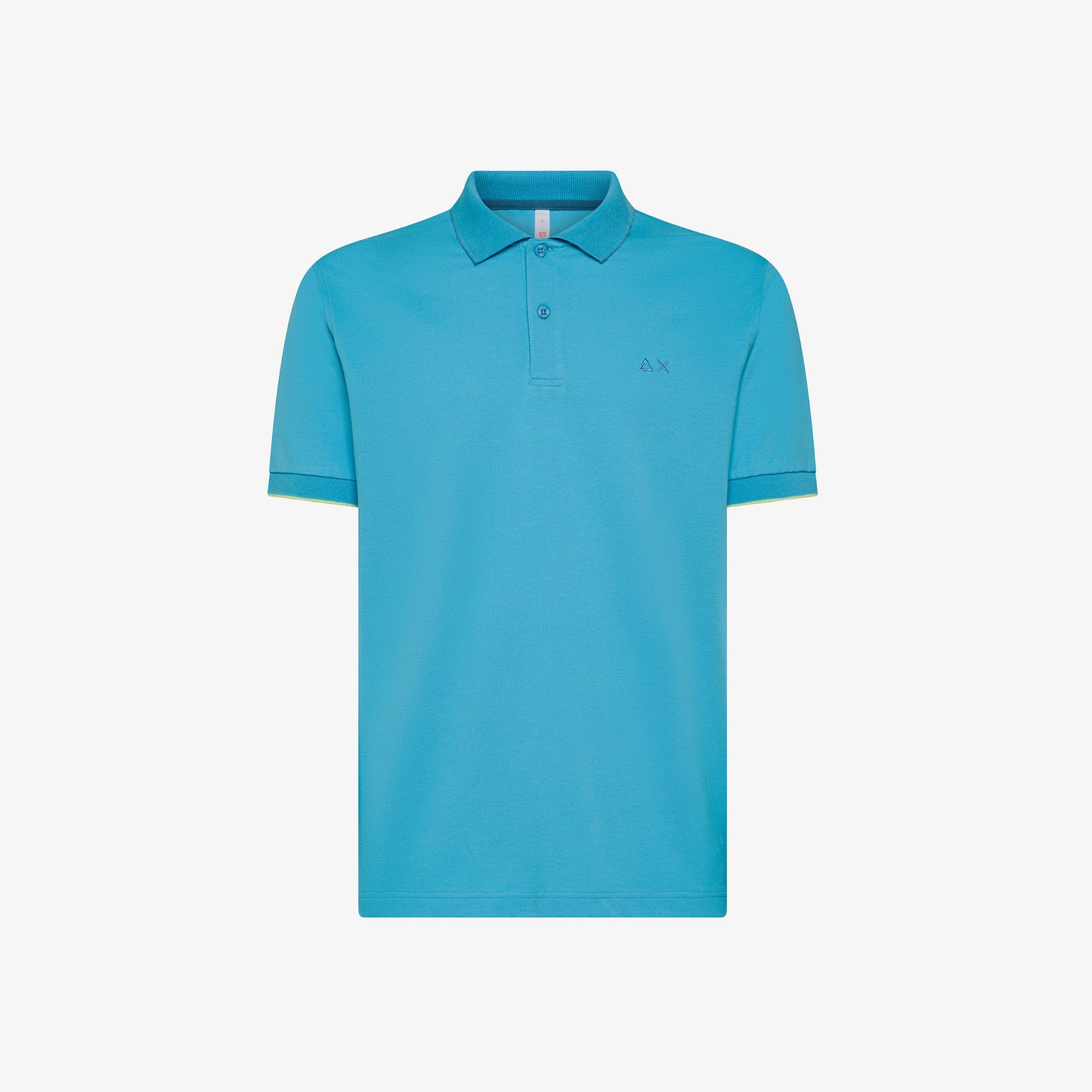 SUN 68 POLO SMALL STRIPES ON COLLAR S/S TURCHESE A35110