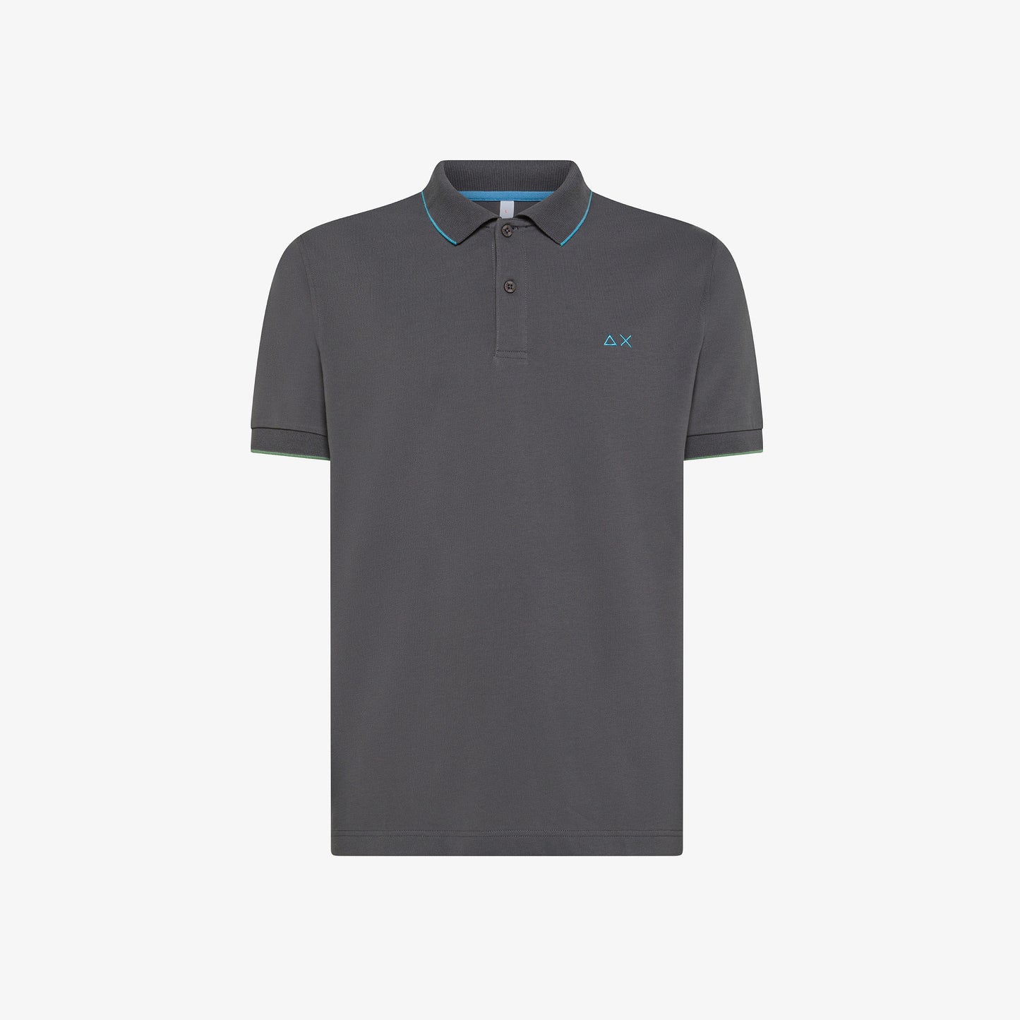 SUN 68 POLO SMALL STRIPES ON COLLAR S/S INCHIOSTRO A35110