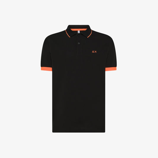 SUN 68 POLO SMALL STRIPE FLUO S/S NERO A35120
