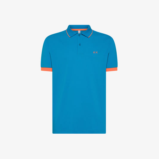 SUN 68 POLO SMALL STRIPE FLUO S/S OTTANIO CHIARO A35120