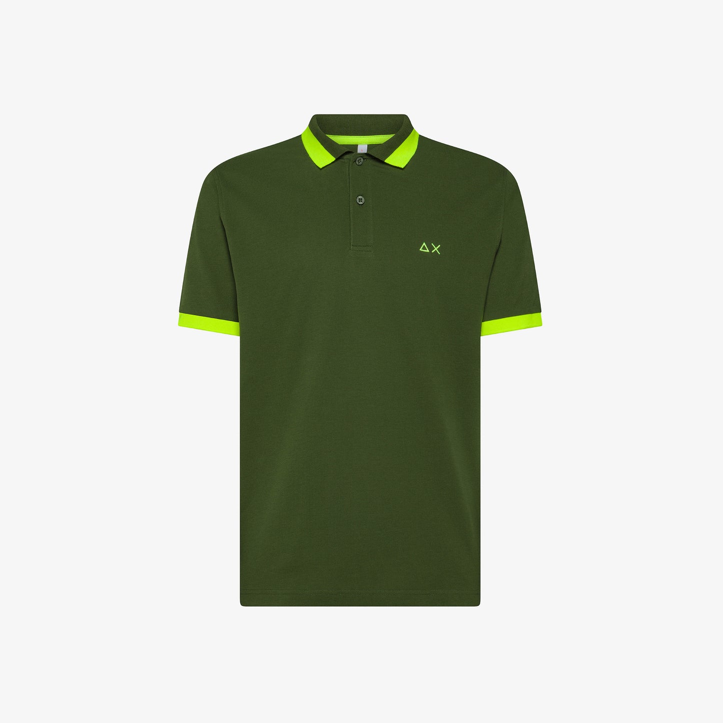 SUN 68 POLO BIG STRIPE FLUO S/S VERDE SCURO A35121