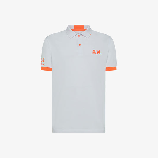 SUN 68 POLO LOGO FLUO S/S BIANCO A35122