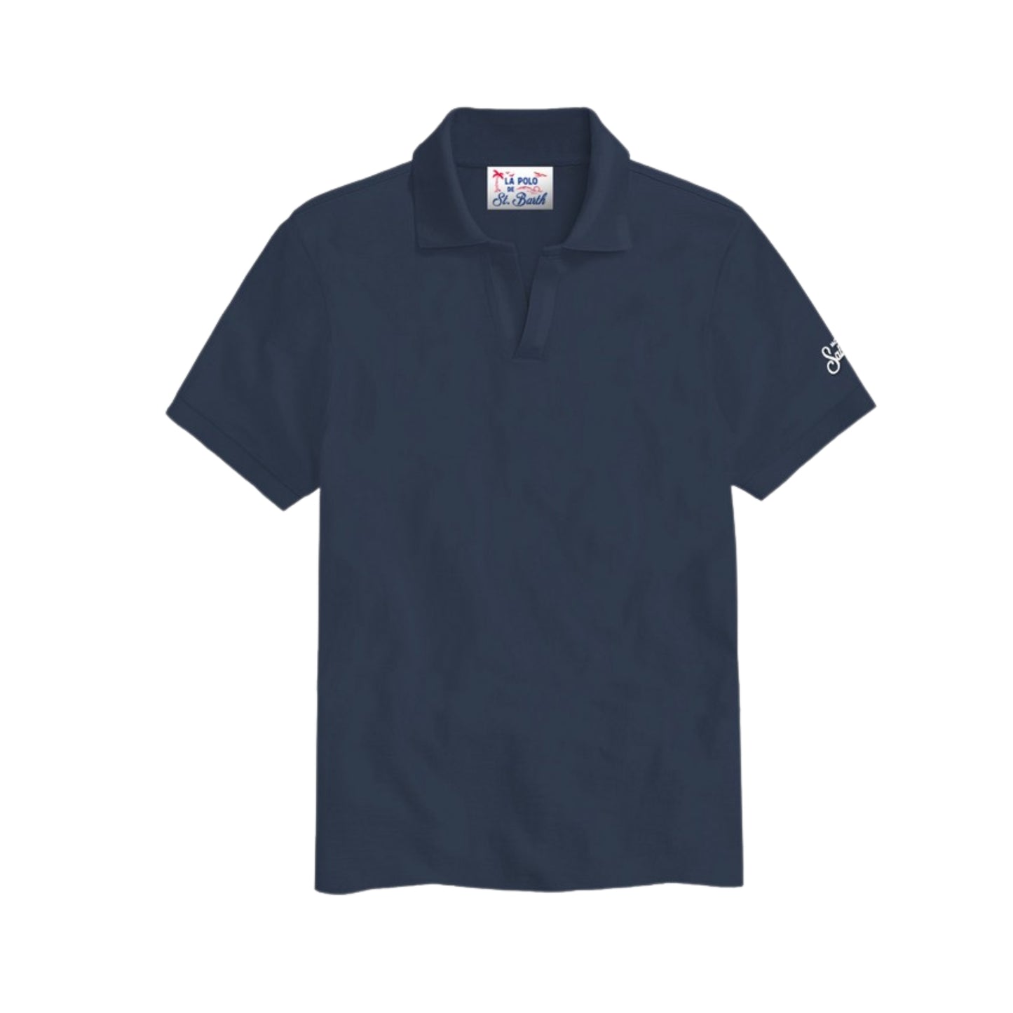MC2 ST. BARTH POLO CHARLES IN PIQUE' DI COTONE BLUE NAVY