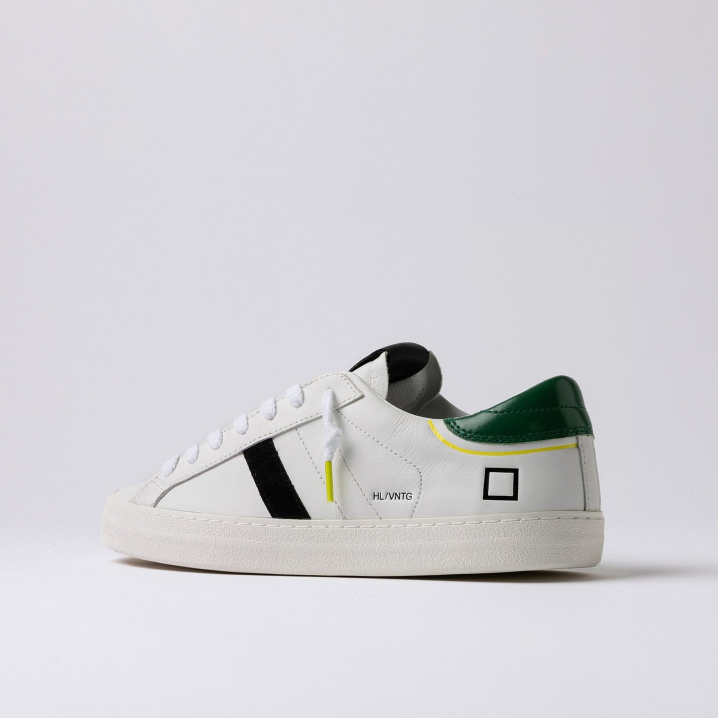 D.A.T.E. SNEAKERS HILL LOW VINTAGE CALF WHITE-GREEN