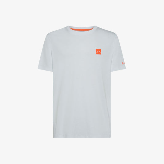 SUN 68 T-SHIRT LOGO FLUO S/S BIANCO T35107