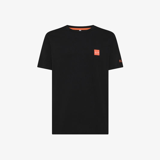 SUN 68 T-SHIRT LOGO FLUO S/S NERO T35107