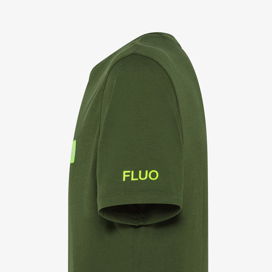 SUN 68 T-SHIRT LOGO FLUO S/S VERDE SCURO T35107
