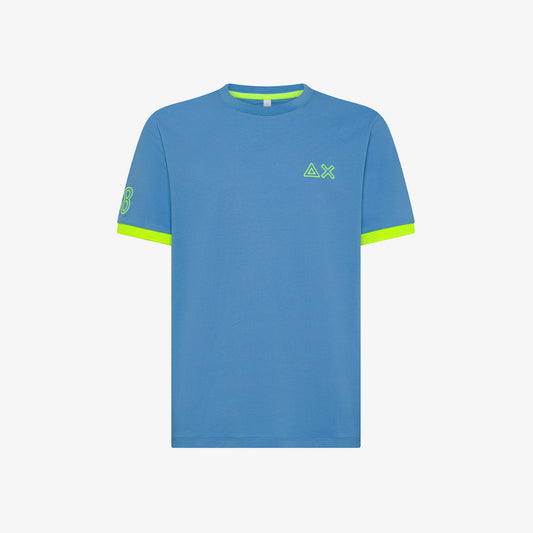 SUN 68 T-SHIRT PIQUET LOGO FLUO S/S AVIO T35125