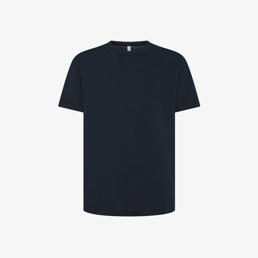 SUN 68 SUN 68 T-SHIRT IN PIQUET DI COTONE NAVY BLUE T35127