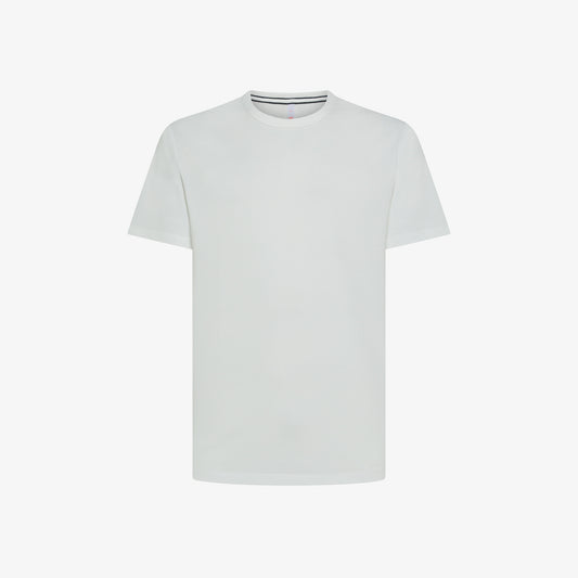 SUN 68 SUN 68 T-SHIRT IN PIQUET DI COTONE BIANCO PANNA T35127
