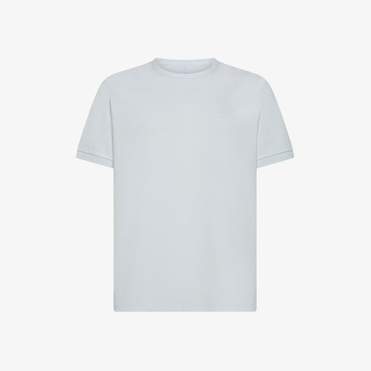 SUN 68 T-SHIRT IN COTONE BIANCO CON LOGO RICAMATO T35129